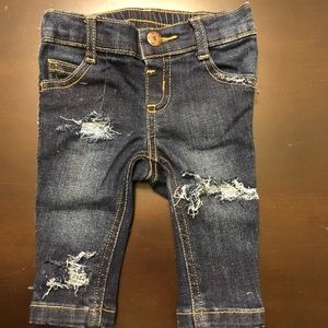 Distressed baby denim